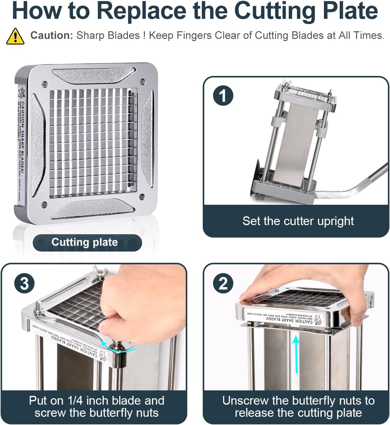 Sopito French Fry Cutter, Stainless Steel Professional Potato Cutter