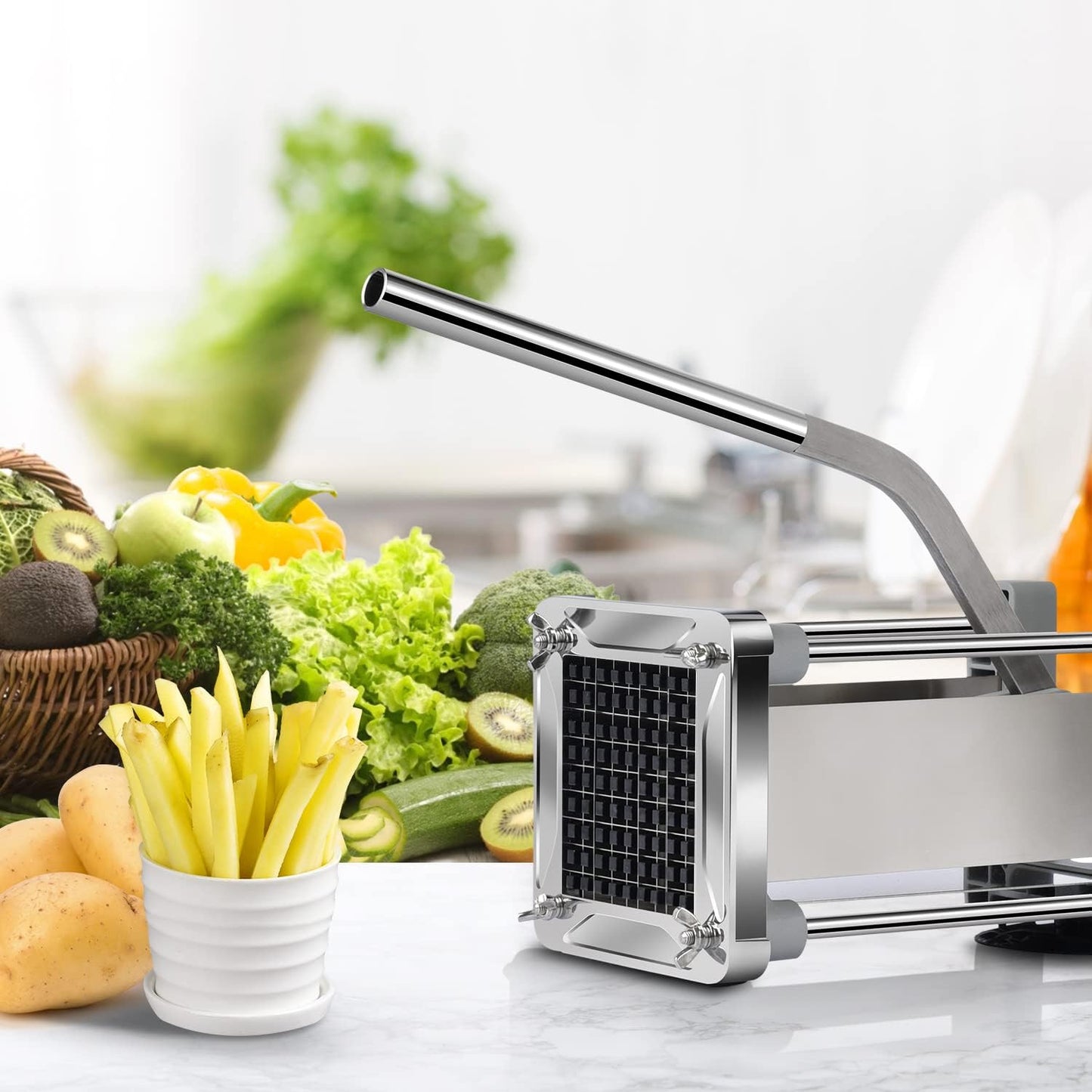 Sopito French Fry Cutter, Stainless Steel Professional Potato Cutter
