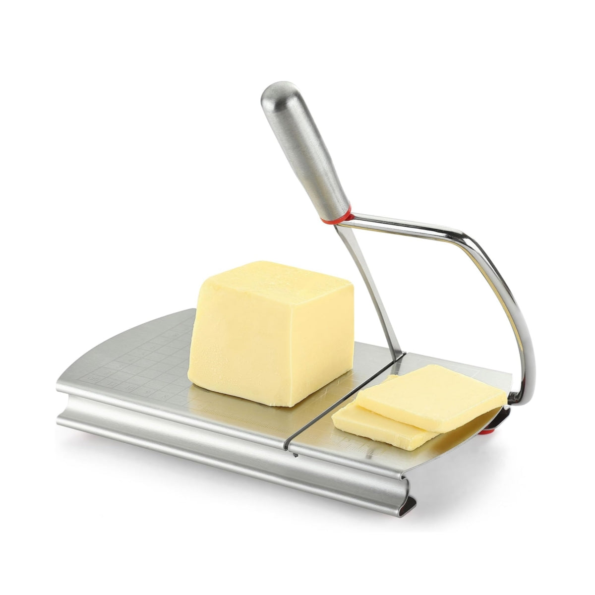 Sopito Cheese Slicer, Stainless Steel Adjustable Thickness Block Cheese Cutter Slicer Board with 16 Replacement Wires