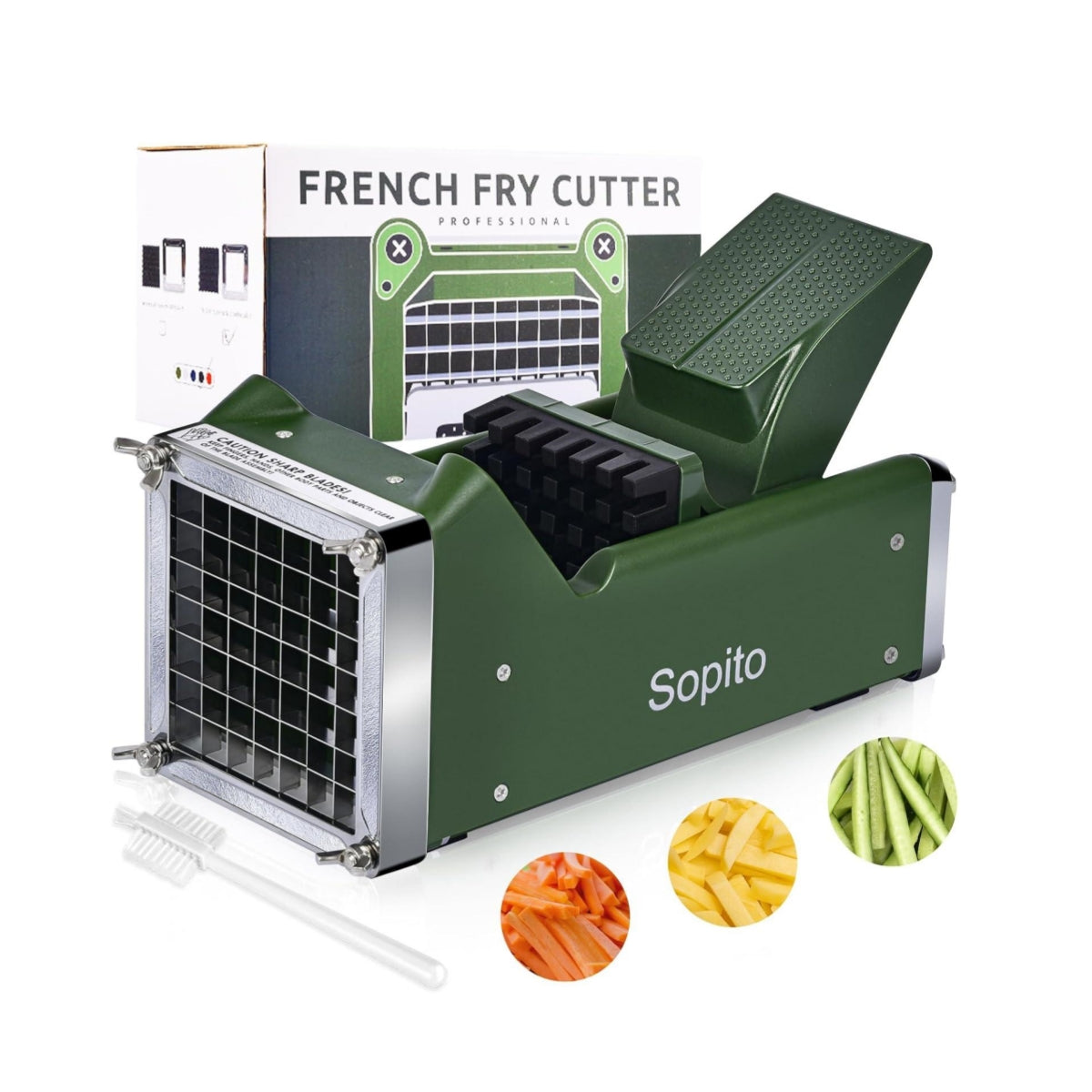 Stainless Steel Potato French Fry Cutter with 1/2 Inch Blade