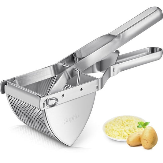 Sopito Potato Ricer, Stainless Steel Non-Slip Grip Potato Masher for Commercial and Home Use