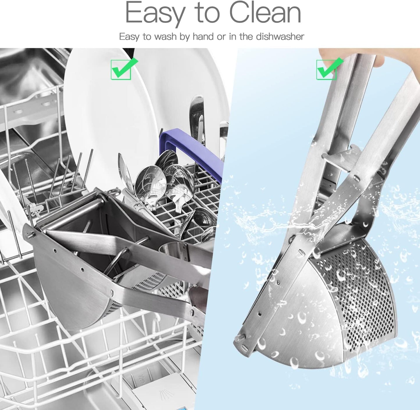 Sopito Potato Ricer, Stainless Steel Non-Slip Grip Potato Masher for Commercial and Home Use