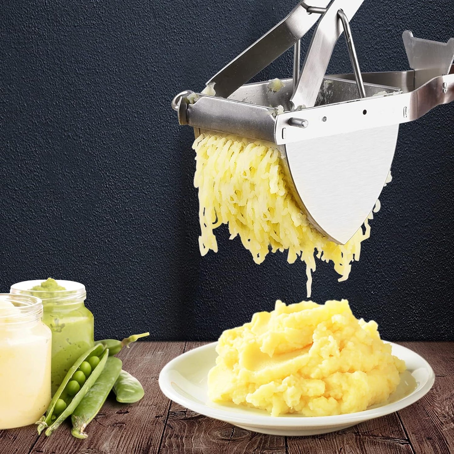 Sopito Potato Ricer, Stainless Steel Non-Slip Grip Potato Masher for Commercial and Home Use