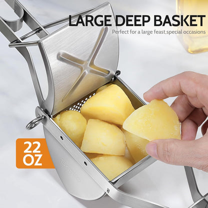Sopito Potato Ricer, Stainless Steel Non-Slip Grip Potato Masher for Commercial and Home Use