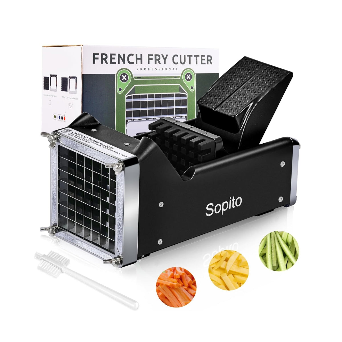 Stainless Steel Potato French Fry Cutter with 1/2 Inch Blade