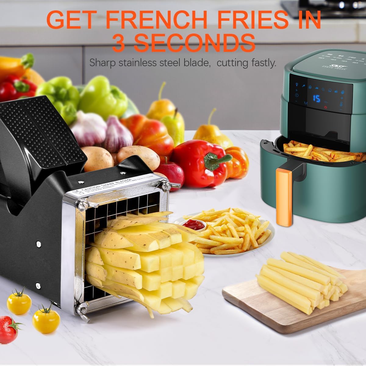 Stainless Steel Potato French Fry Cutter with 1/2 Inch Blade